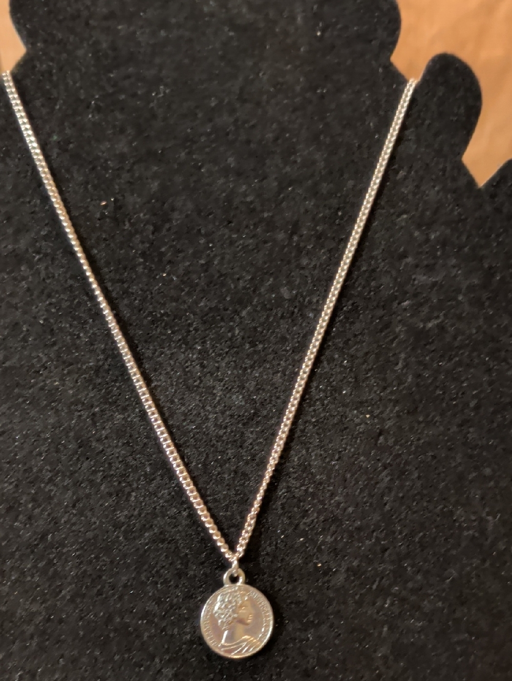 Silver-Tone Coin Pendant Necklace - Women Jewelry‎